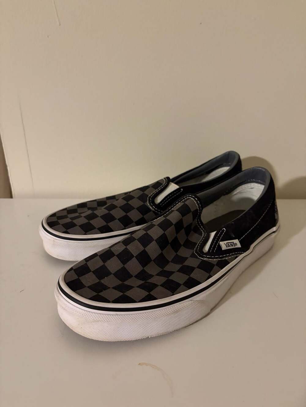 Customs Classic Slip-On Checkerboard Wide Shoe in Customs